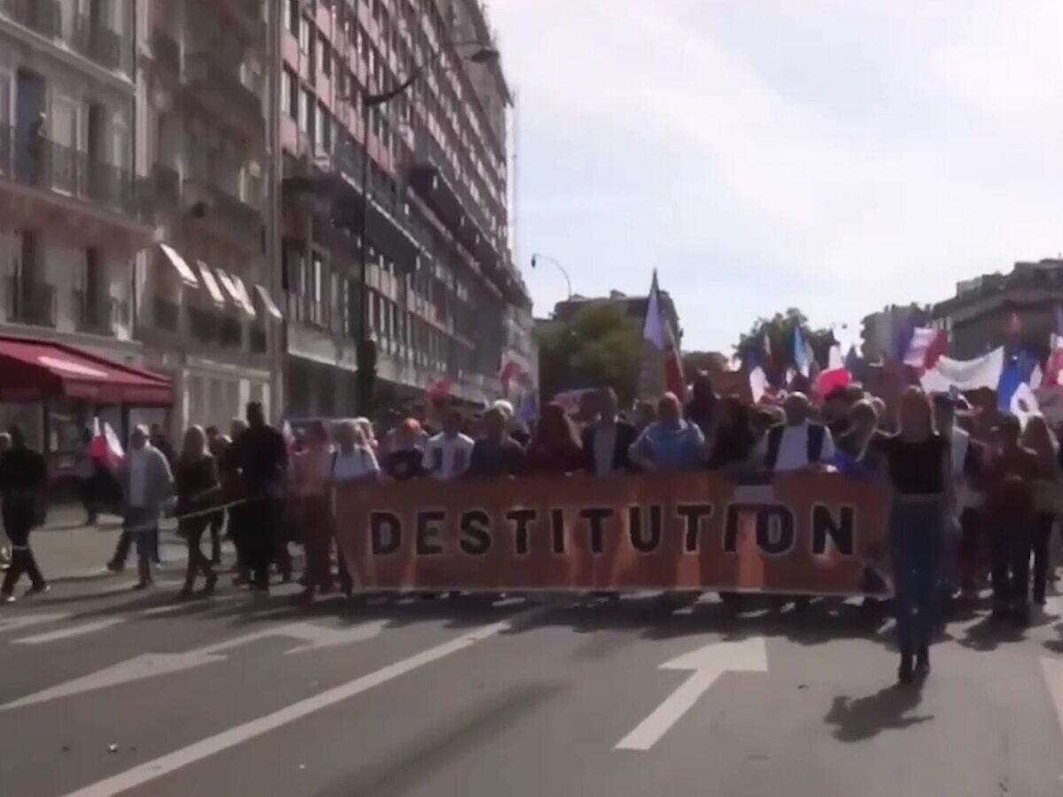    Акция протеста в Париже против политики Макрона © соцсети