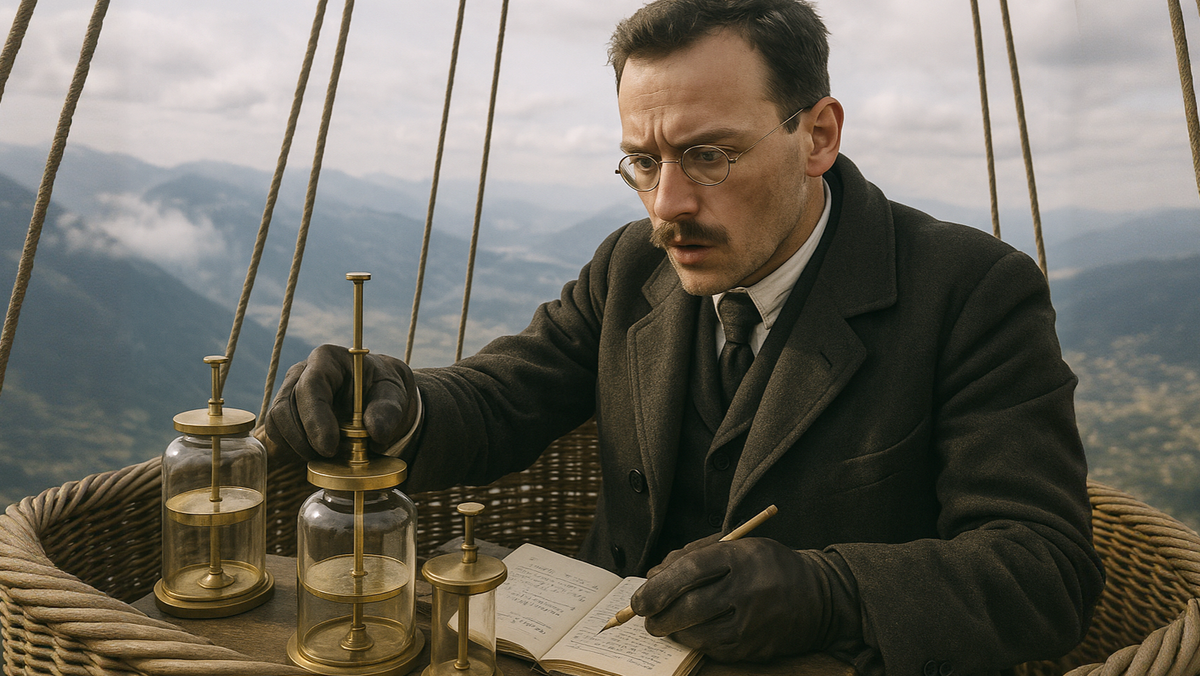 Виктор Гесс, австрийский физик на воздушном шаре