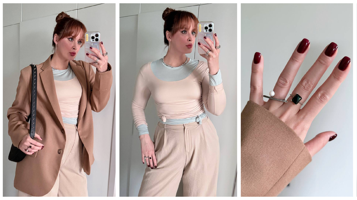 Пиджак — Ushatava, брюки — WB, лонгсливы — Uniqlo, сумка — Lera Nena, украшения — Poison Drop