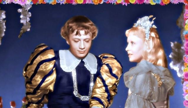 Советский фильм "Золушка", 1947 г.). Принц -  А. Консовский, Золушка - Янина Жеймо. 