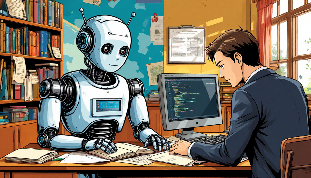 Для многих примерно так выглядит образование. Человек учится вместе с роботом.