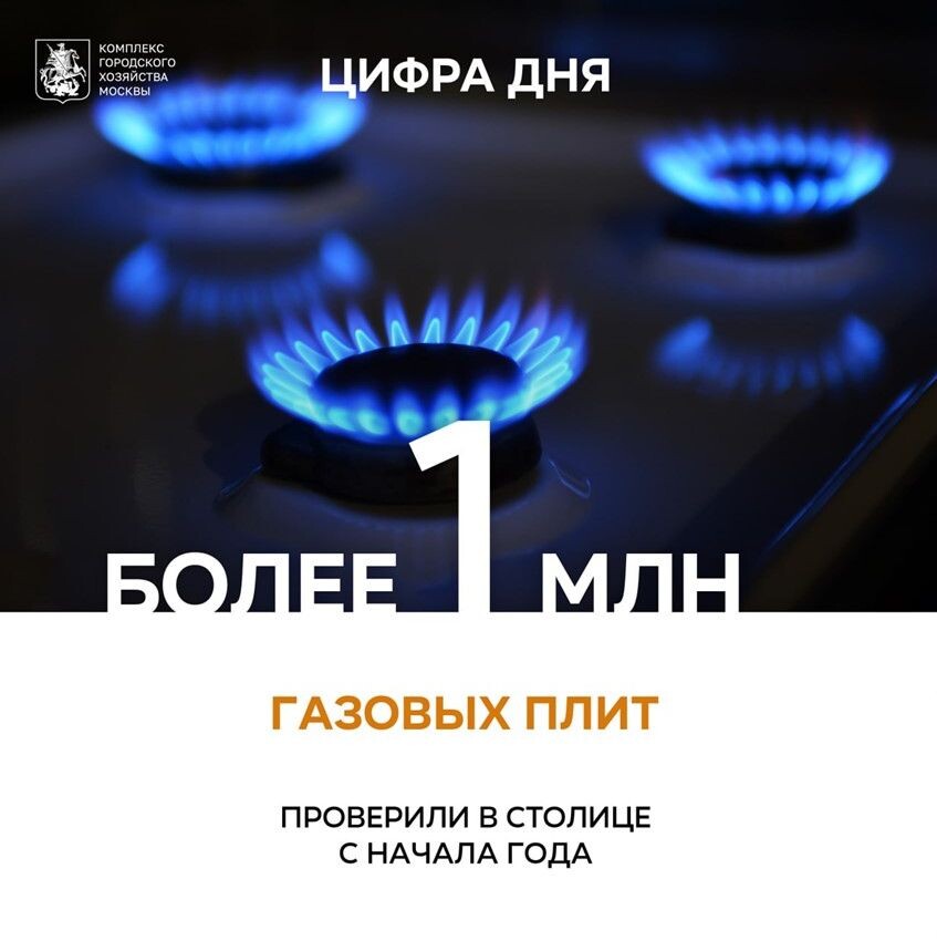 В Москве проверили более 1 млн газовых плит с начала года

