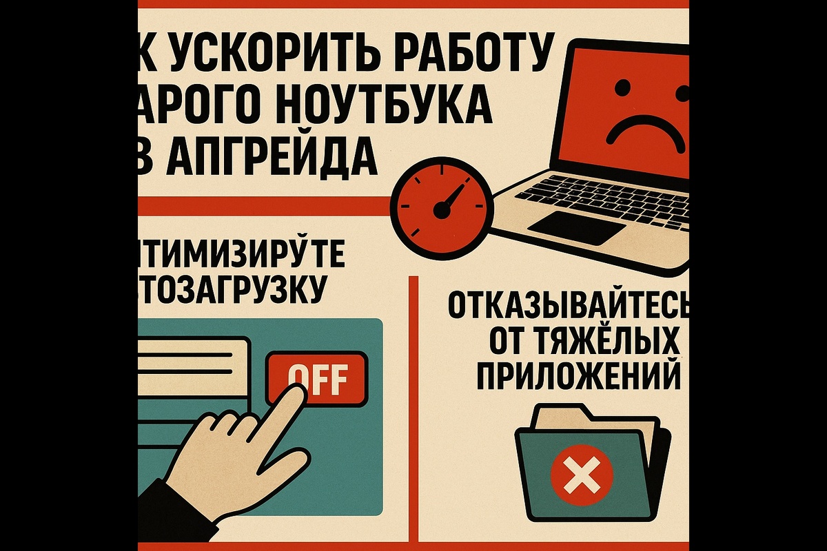 Как ускорить старый ноутбук в 2025 без апгрейда — 4 проверенных компьютерных лайфхака