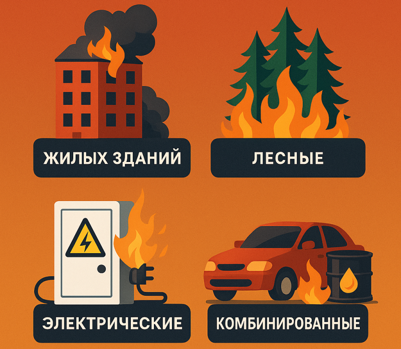 Какие бывают пожары: виды, категории и классификация