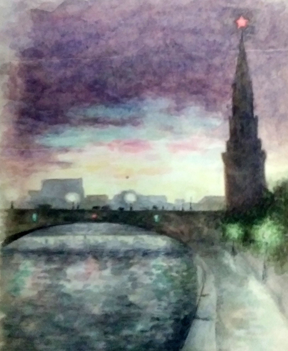 Рисунок моего родственника. Акварель 50-ые года. 