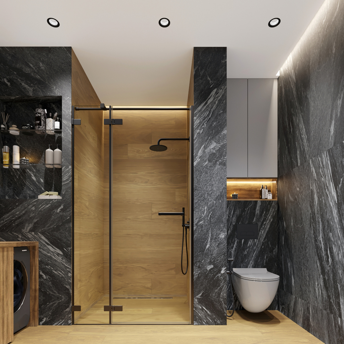 Портфолио Remplanner, объединенный и увеличенный за счет коридора санузел в 2-комнатной квартире