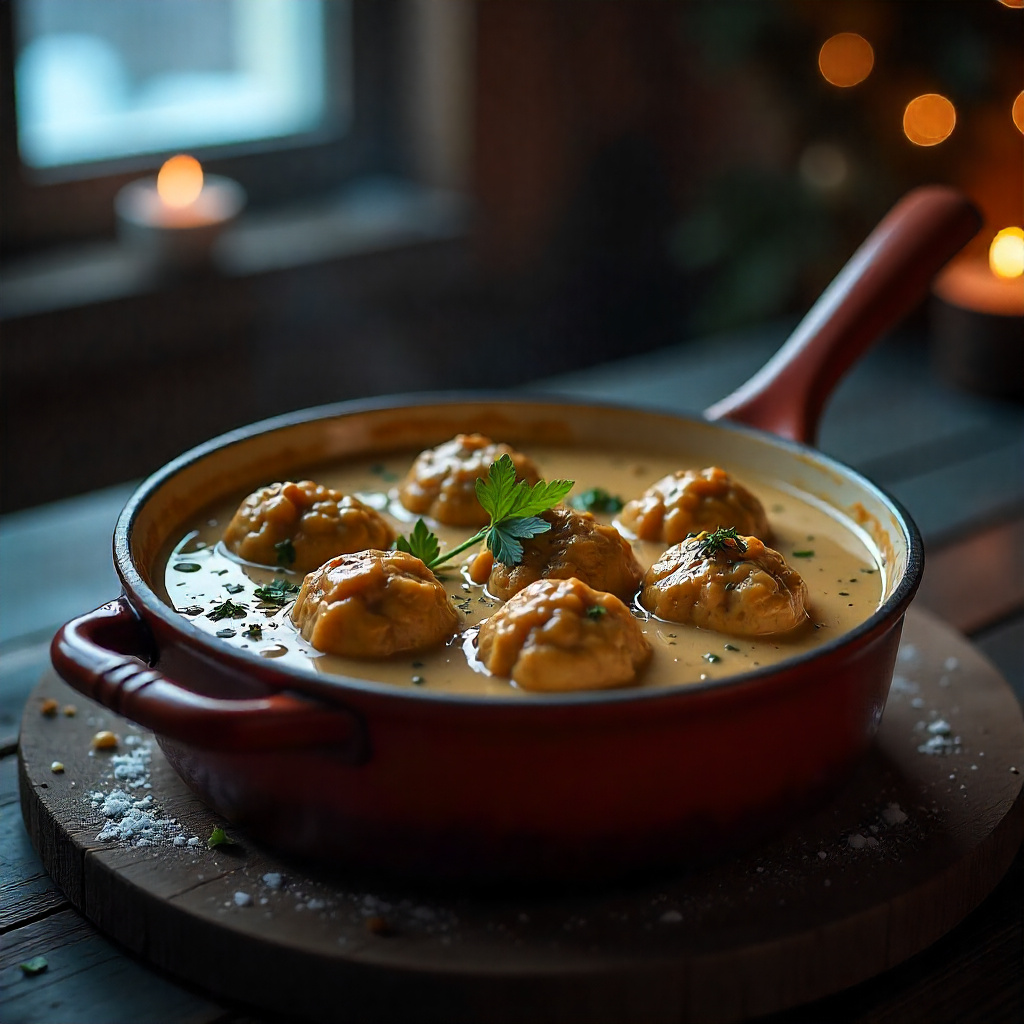 кнели куриные в сливочно-грибном соусе