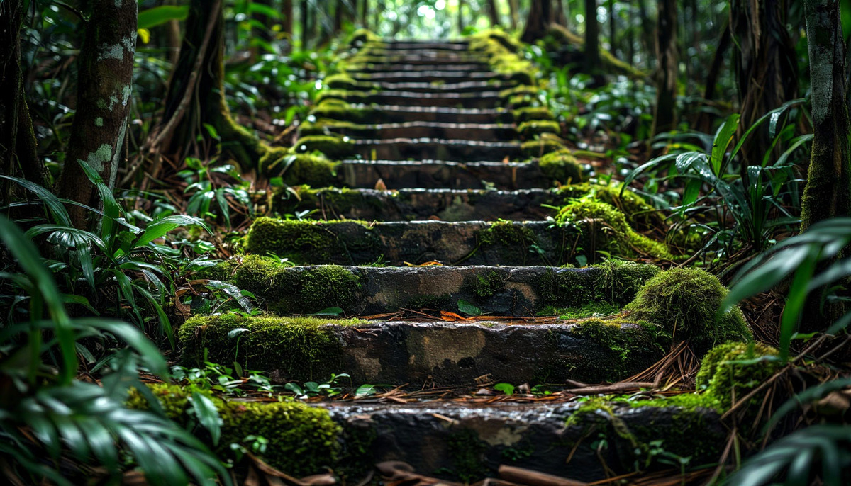 Остатки древней цивилизации скрываются в джунглях.