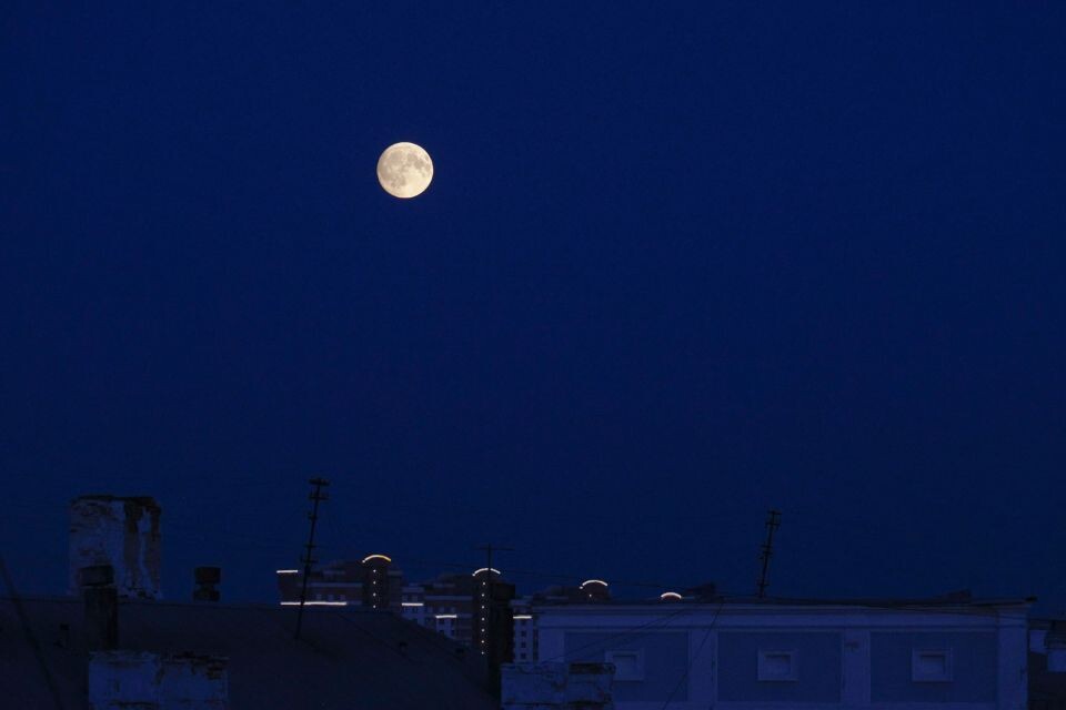    Кровавое лунное затмение над Барнаулом. Источник: Олег Укладов