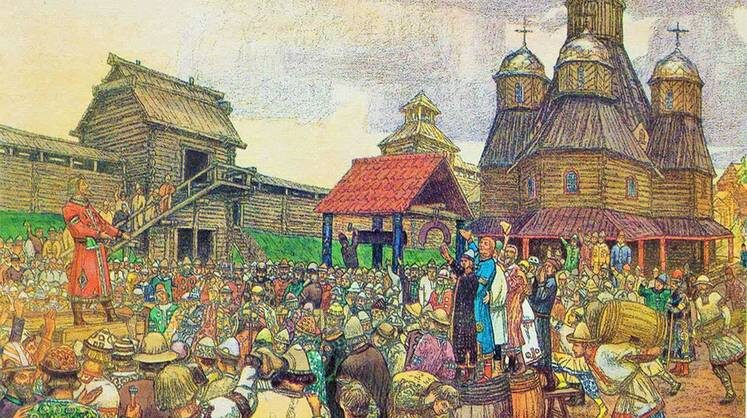    АППОЛИНАРИЙ ВАСНЕЦОВ. ВЕЧЕ. ИЗОБРАЖЕНИЕ ЯВЛЯЕТСЯ ОБЩЕСТВЕННЫМ ДОСТОЯНИЕМ Дольше всего в Европе демократия продержалась в Древней Руси