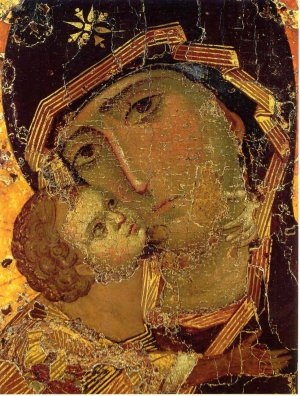    Фрагмент Владимирской иконы Божьей Матери. XII век. / Фото: stks-ekb.ru