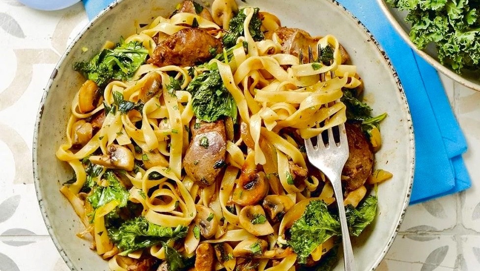 Паста с куриной печенью.