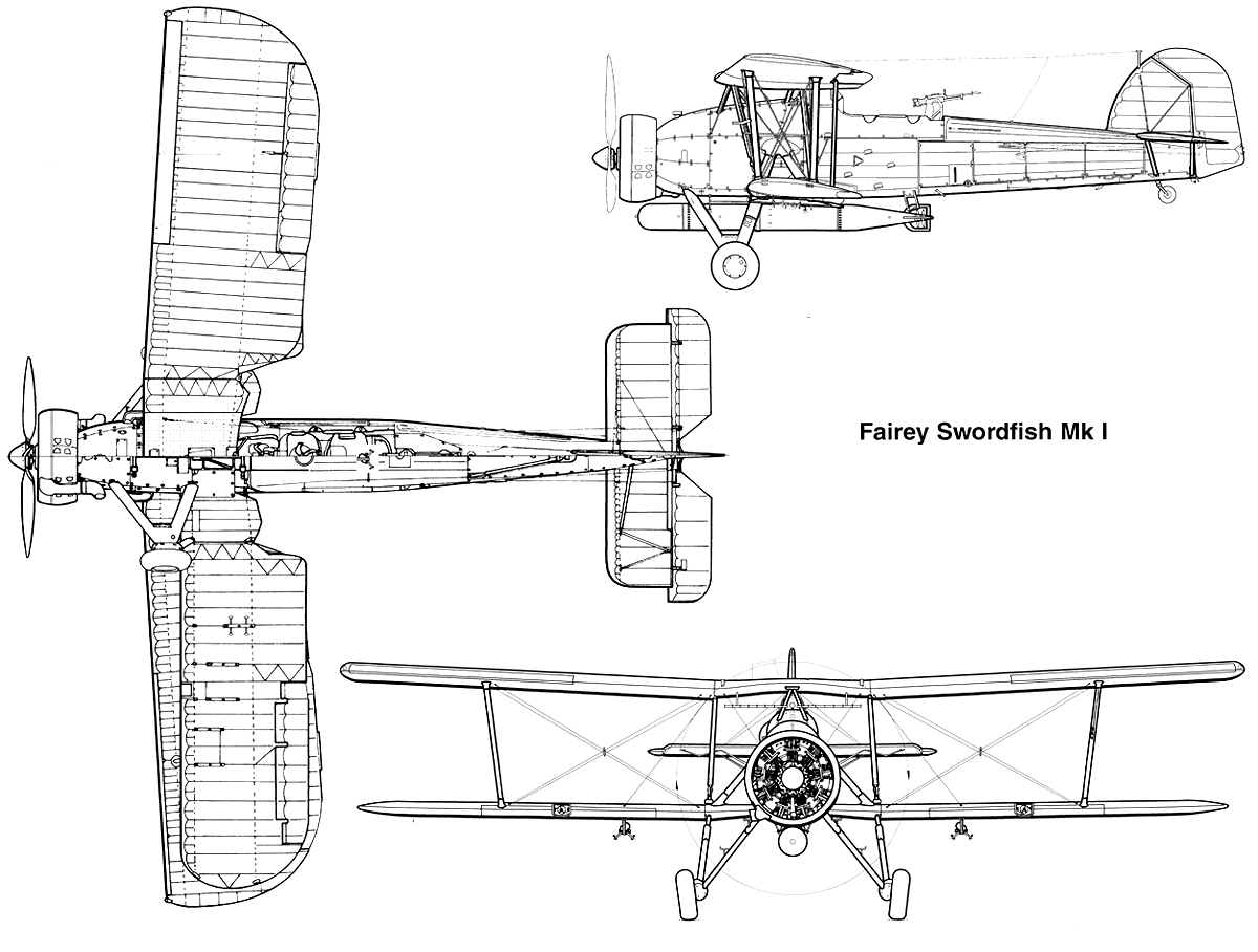 Торпедоносец Фейри «Свордфиш» Mk.I, схема внешнего вида