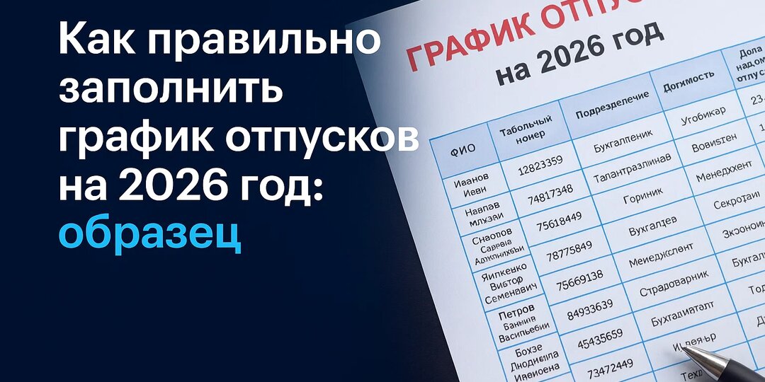 Как правильно заполнить график отпусков на 2026 год: образец