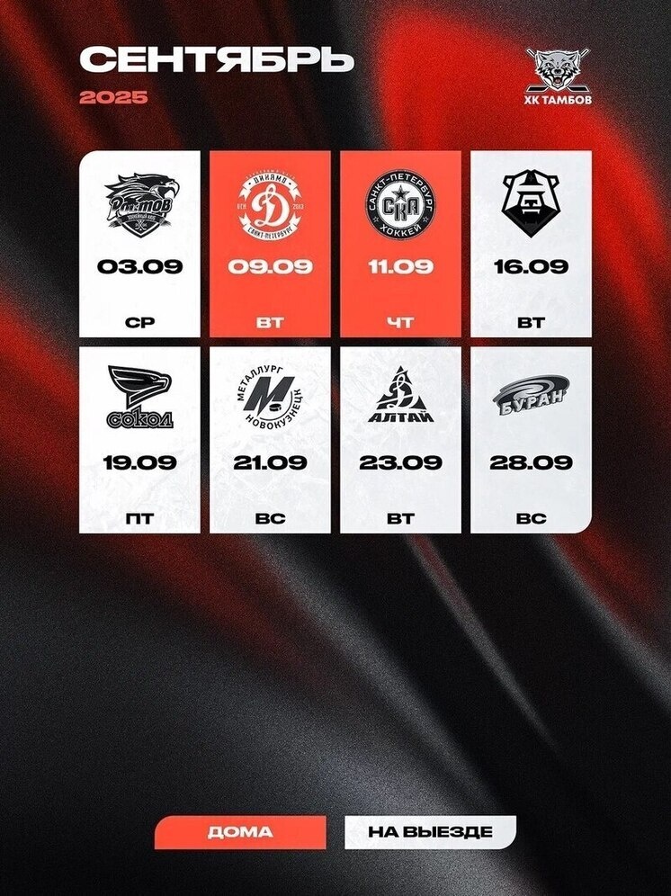     Источник: официальная страница ХК "Тамбов" в VK