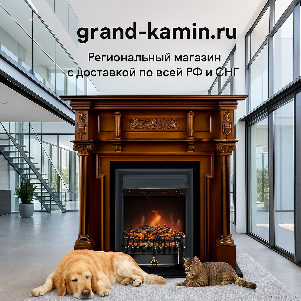    Как создать идеальный уют в вашем доме с каминокомплектом Oxford (орех) + Fobos FX Black и не разориться на отоплении Kamin