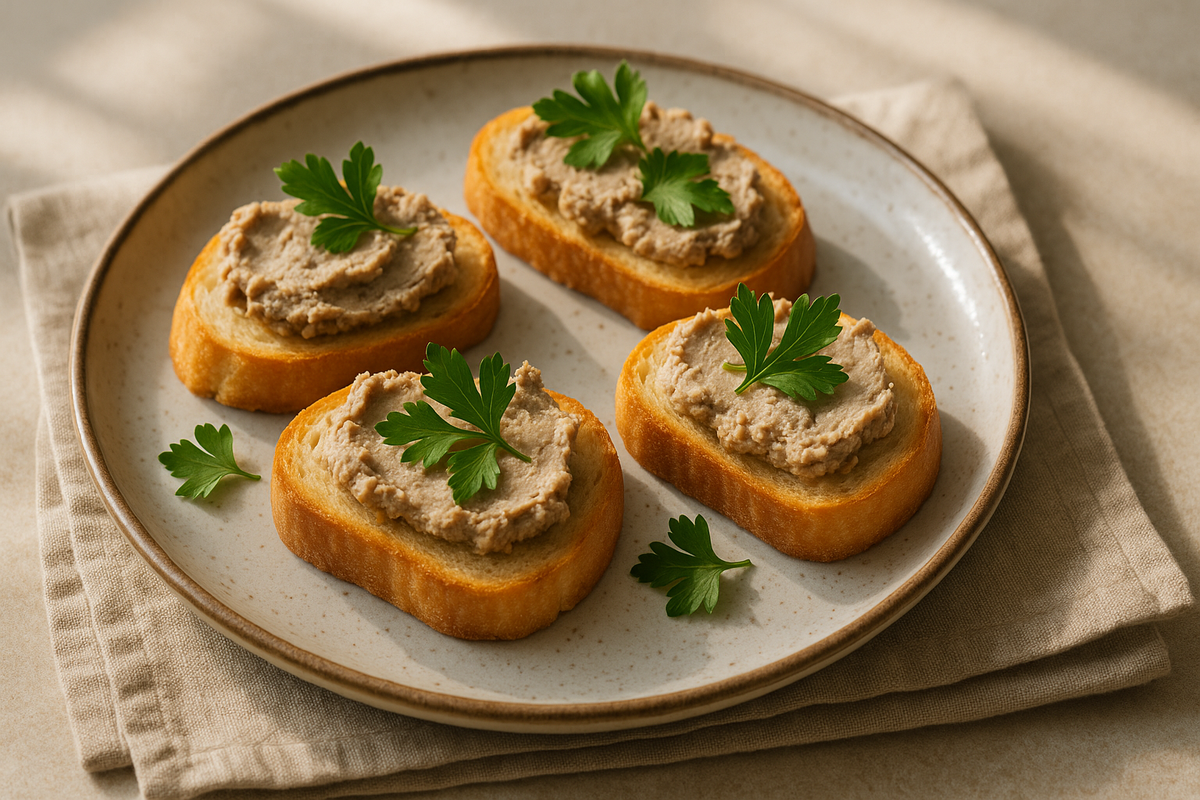 Куриный паштет на гренках
