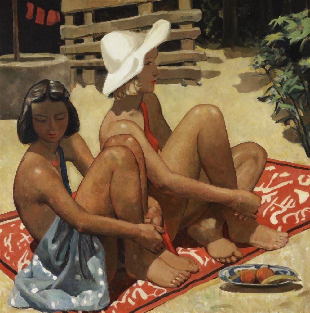 Корнелис Клоос, "Две девушки на солнце"