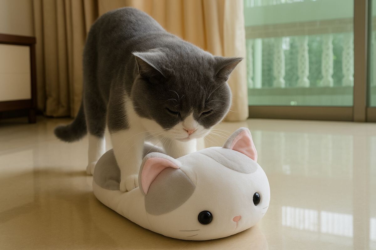 Почему кошка садится на игрушку