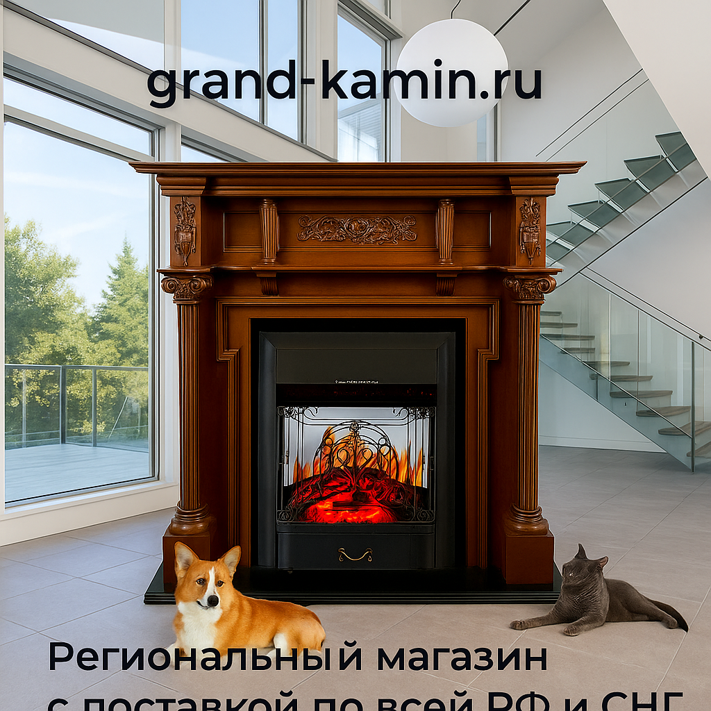    Электрокамин Oxford Орех + Majestic FX M Black: идеальное решение для уюта и стиля в вашем доме Kamin