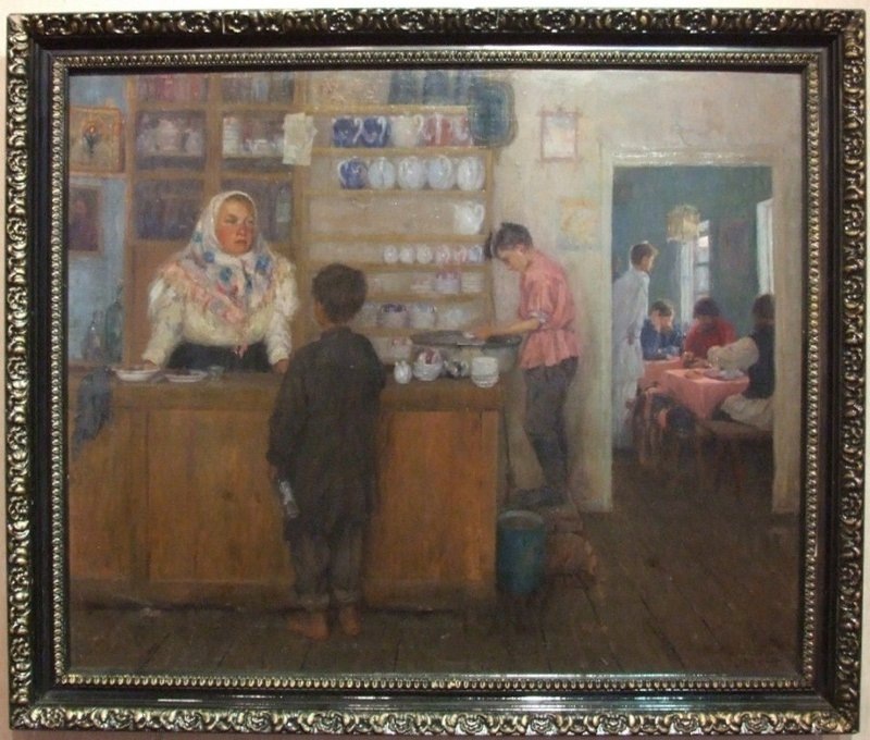 Иван Семенович Малинин, «В ученье у трактирщицы», 1899 год. Из собрания Раменского историко-художественного музея