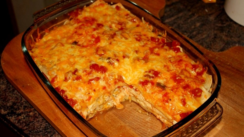 Макаронная запеканка с курицей