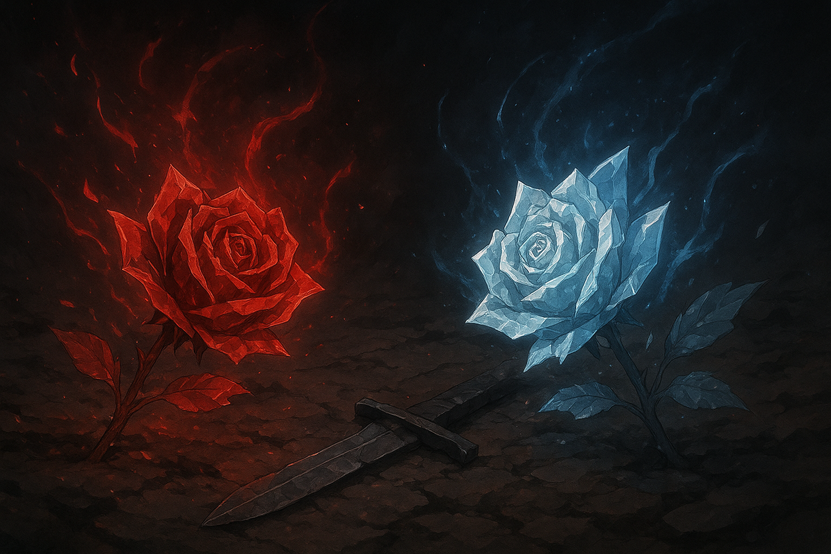 Две розы (создано с помощью нейросети)