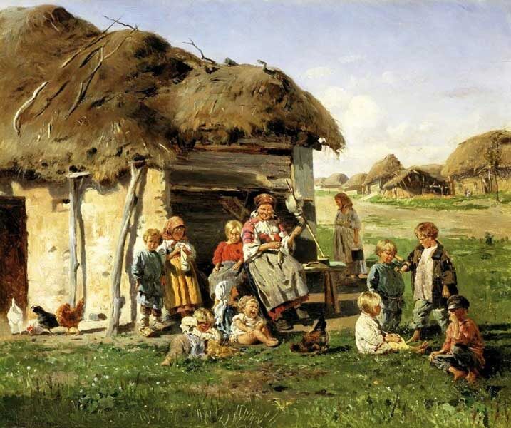  Маковский В.Е. "Крестьянские дети",1890 г.
