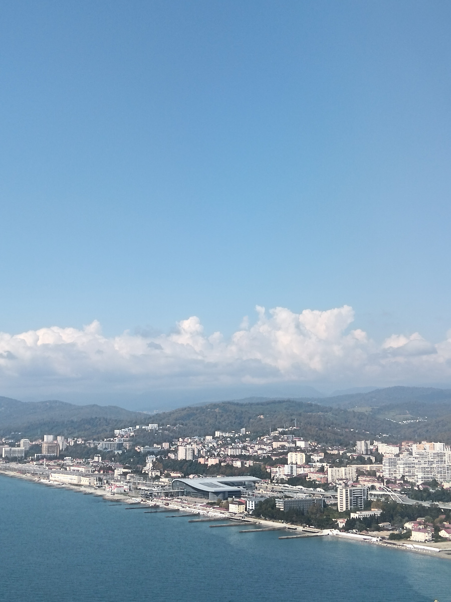Сочи. Вид с самолёта. ПОДЛЕТАЕТ. Фото автора.