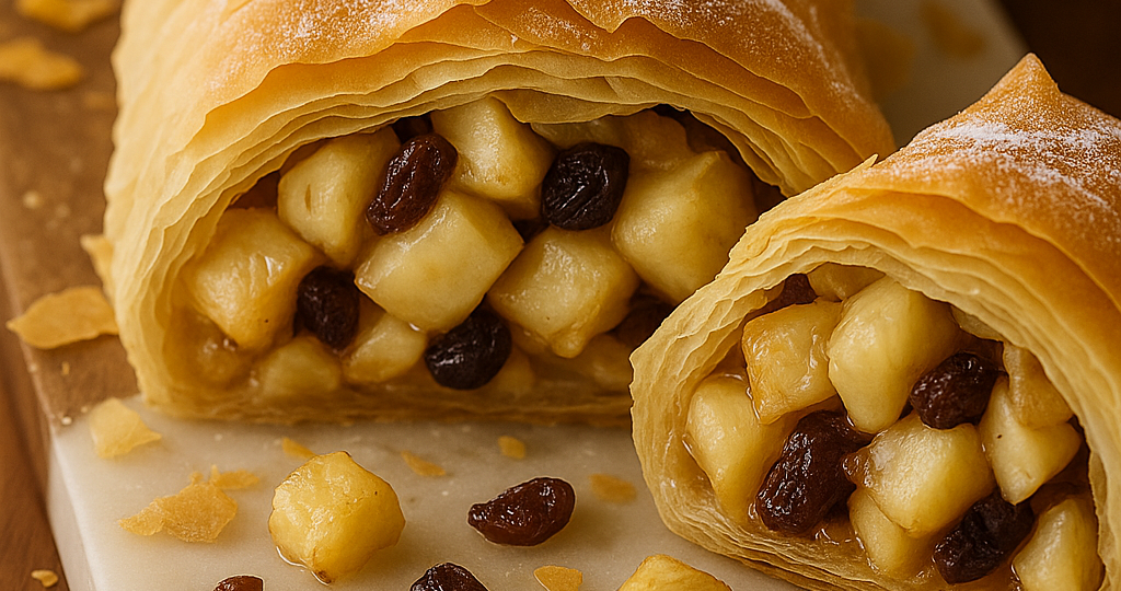 🍎 Ароматный яблочный штрудель из фило