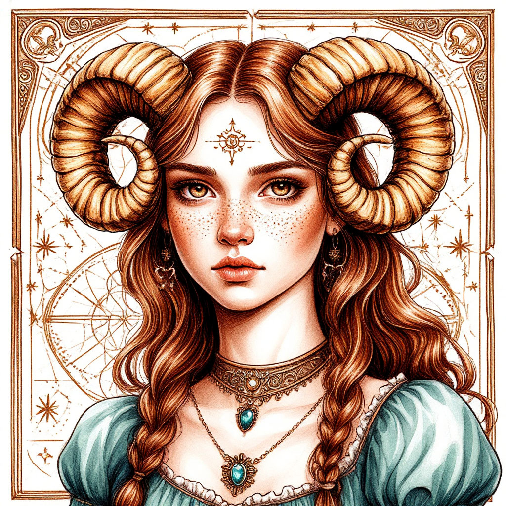 Знак зодиака Овен. Изображение сгенерировано ИИ "Шедеврум"