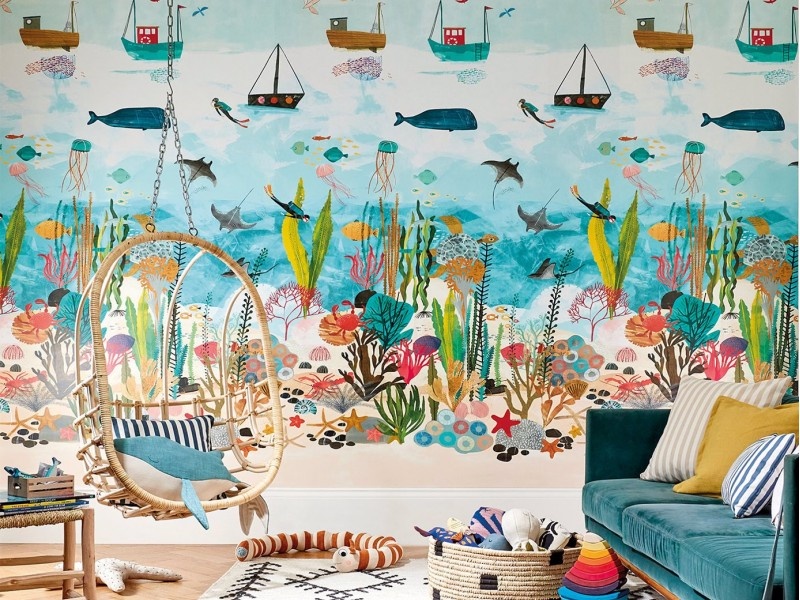 Обои Harlequin, бумажные 0.68*10.05 рисунок подводный мир, HLTF112648