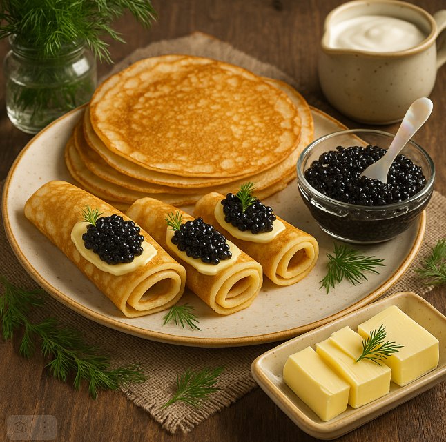 Чёрная икра на блинах с маслом рецепты от Дарики