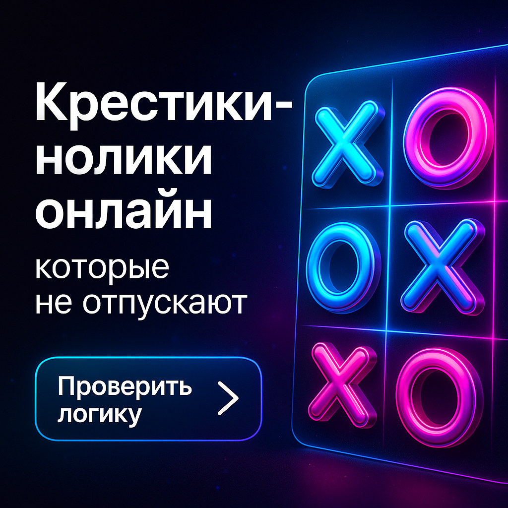 #КрестикиНолики #ОнлайнИгры #ИграНаДвоих #ЛогическиеИгры #МиниИгры