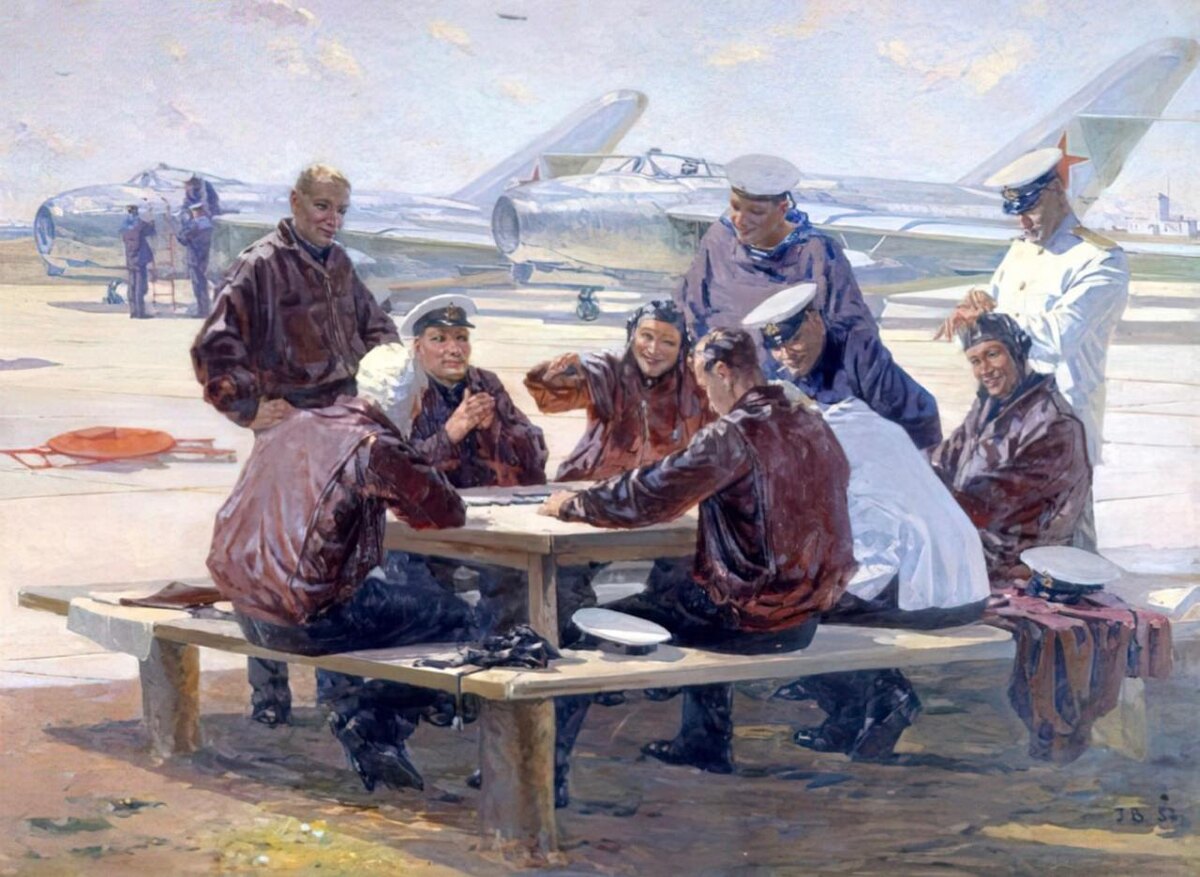 Геннадий Веселов. «На морском аэродроме». 1957