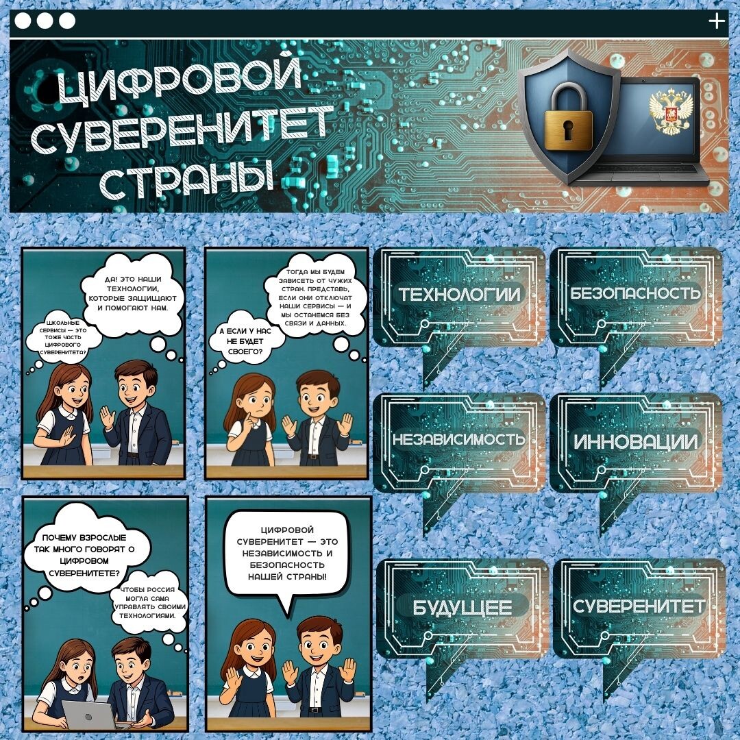 Источник: https://infourok.ru/magazin-materialov/cifrovoj-suverenitet-strany-oformlenie-stenda-doski-klassa-razgovory-o-vazhnom-1104993