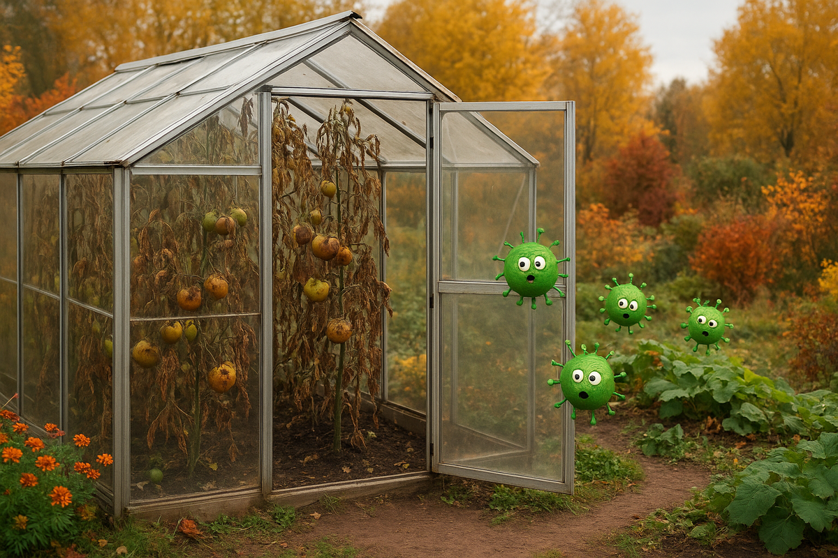 Обработка теплицы после больных томатов