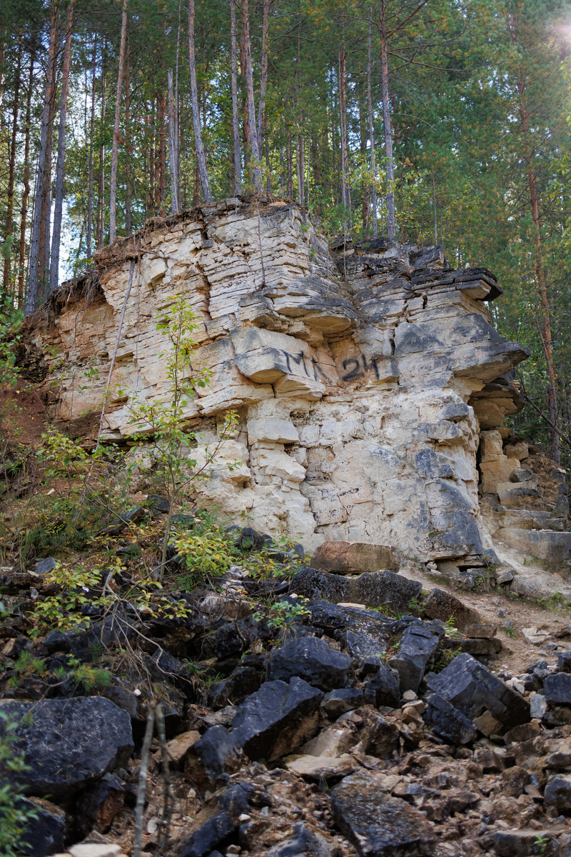 Место практически сразу после КПП, пройти буквально метром 100, не больше.
