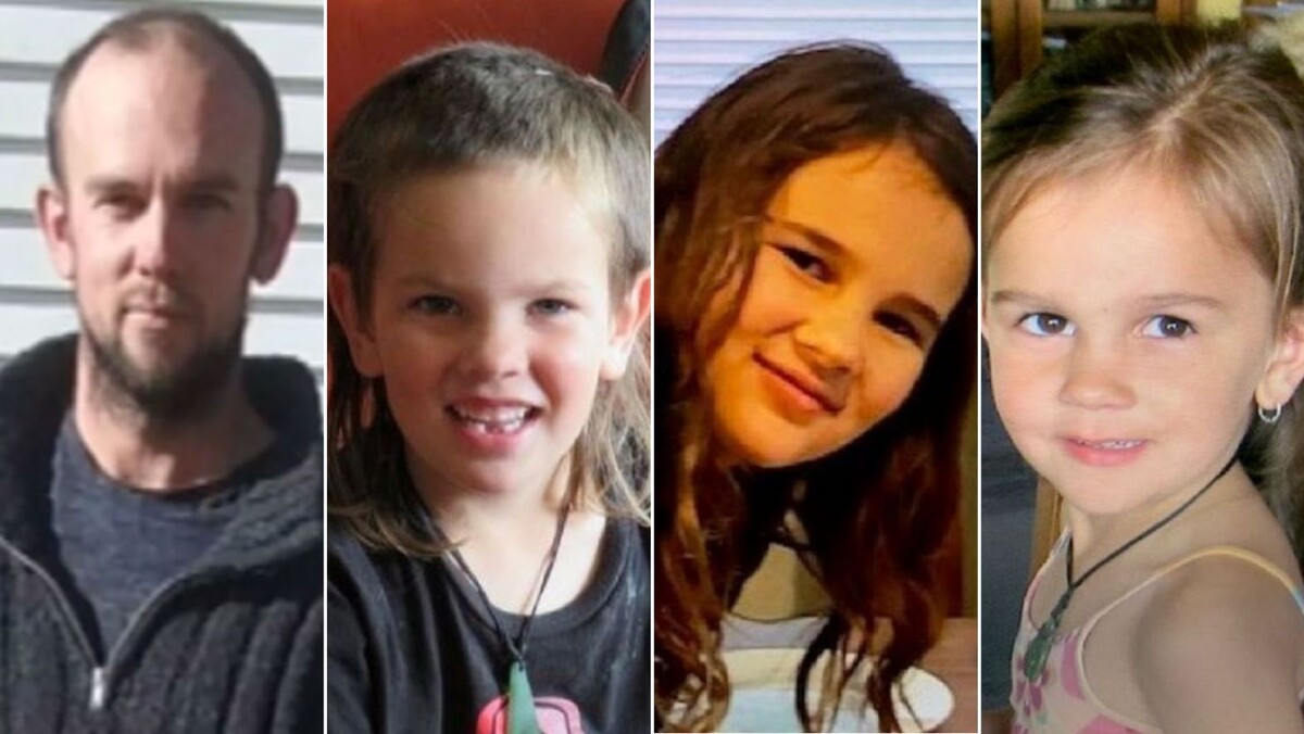 Полиция Новой ЗеландииТом Филлипс и его дети Маверик (10 лет), Джейда (12 лет), Эмбер (9 лет)