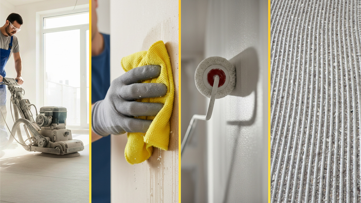 Шлифовка, очистка и грунтование поверхности, правильный подбор клея помогут увеличить адгезию