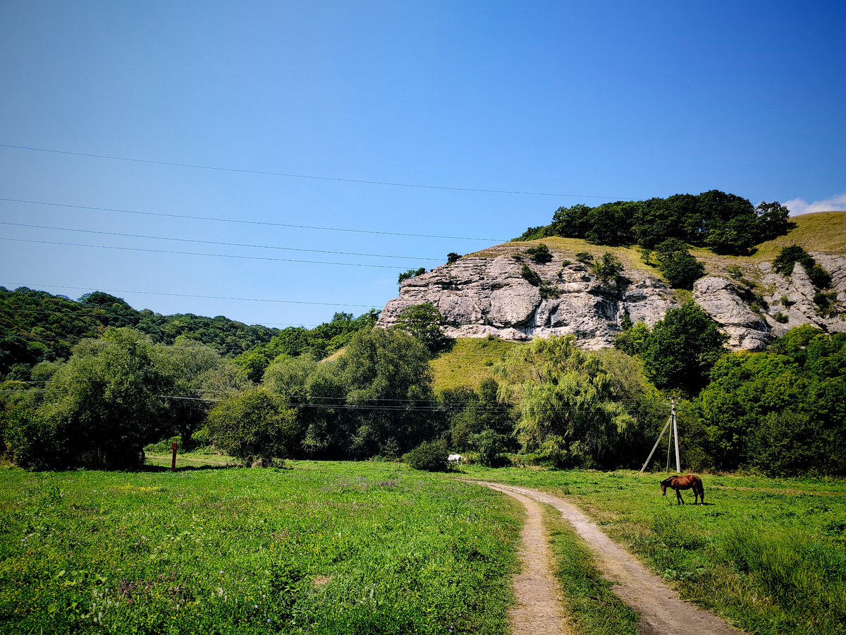Грунтовая дорога к водопаду Белая вдова (Девичьи слезы) в поселке Псебай. Фото автора