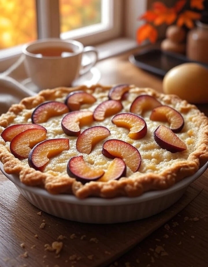 Овсяный пирог со сливами 