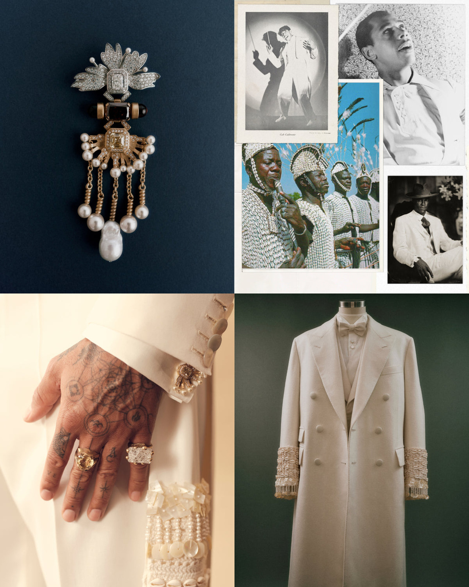 Детали костюма для Мет Гала 2025, отсылающие к его корням (фото взяты с официального сайта Wales Bonner)