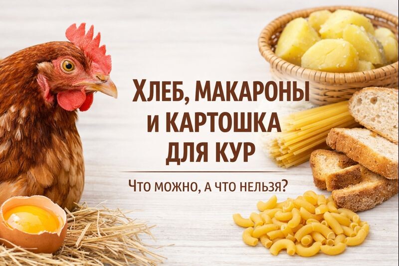 Можно ли курам давать хлеб, макароны и картошку?