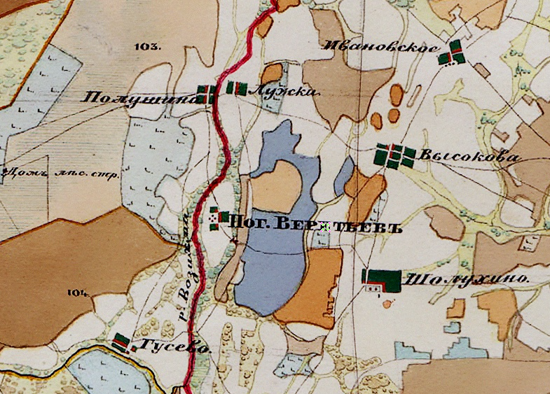 Пог. Веретьевъ на карте Менде Владимирской губернии