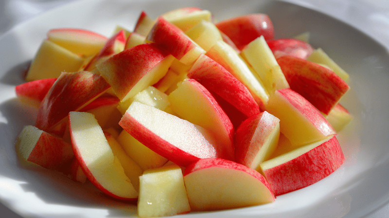 Яблоки режем дольками