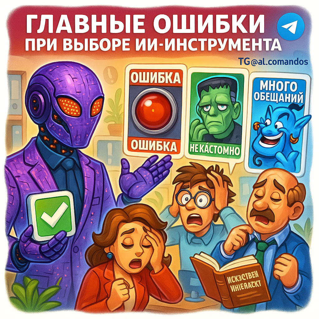    3 ошибки при выборе ИИ-инструмента, которые сожгут ваш бюджет и не дадут результат Дмитрий Попов | Comandos.ai