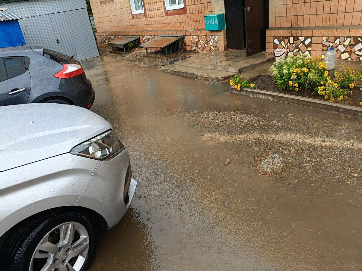 Лужи во дворе дома М.