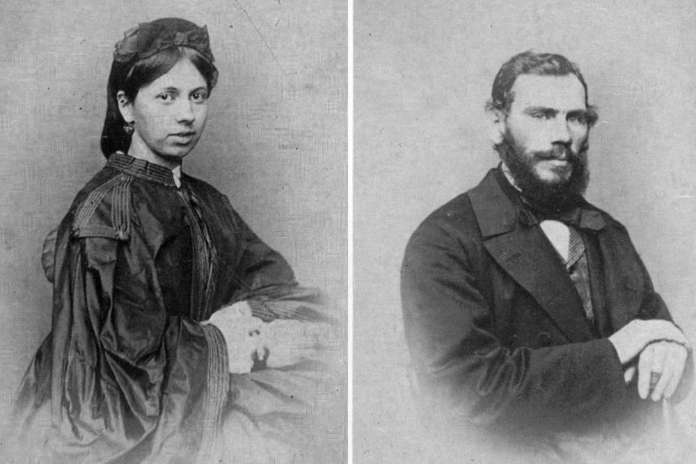 Софья Андреевна Берс (жена Льва Николаевича) и Лев Николевич Толстой