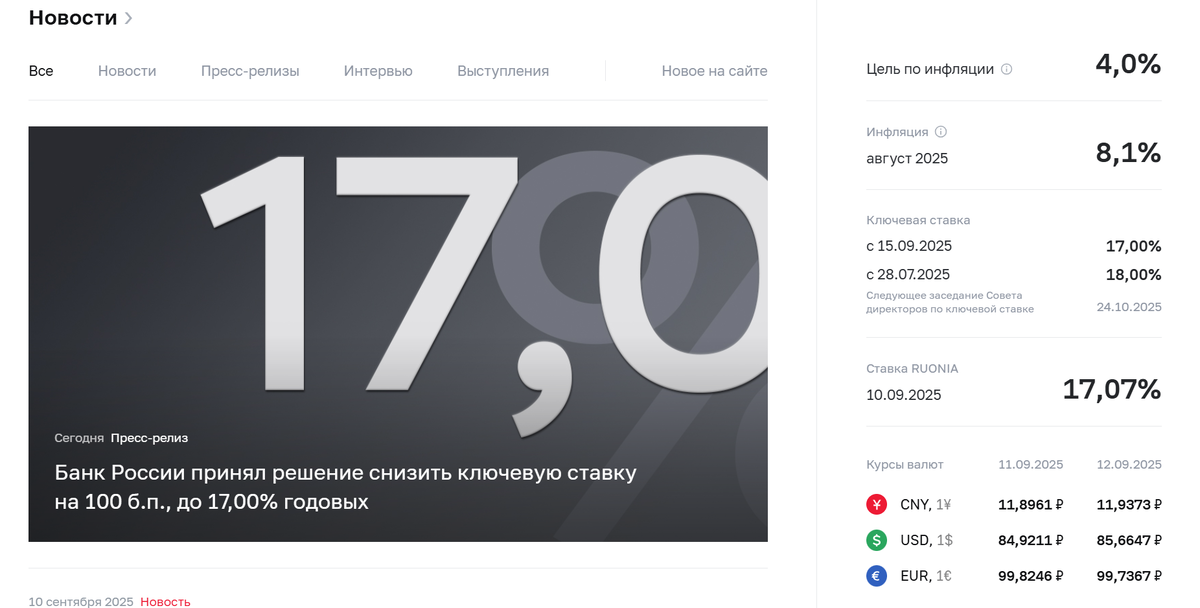 скрин с сайта https://cbr.ru/